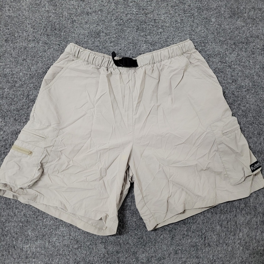 Columbia Shorts Womens Size S Beige Nylon Cargo Hiking Outdoor Elastic Waist